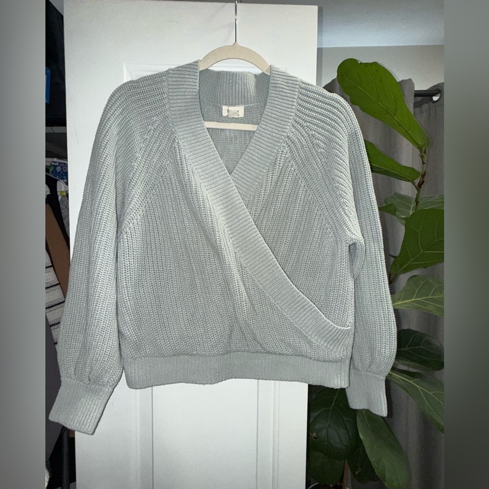 UpWest Women's Soft Seafoam Wrap V-Neck Sweater